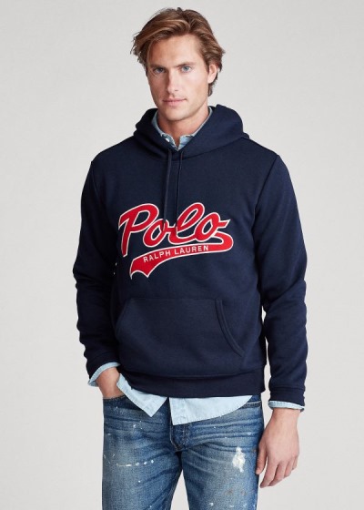 Sudaderas Con Capucha Polo Ralph Lauren Hombre Azul Marino - Double-Knit Logo - WLZTJ7492